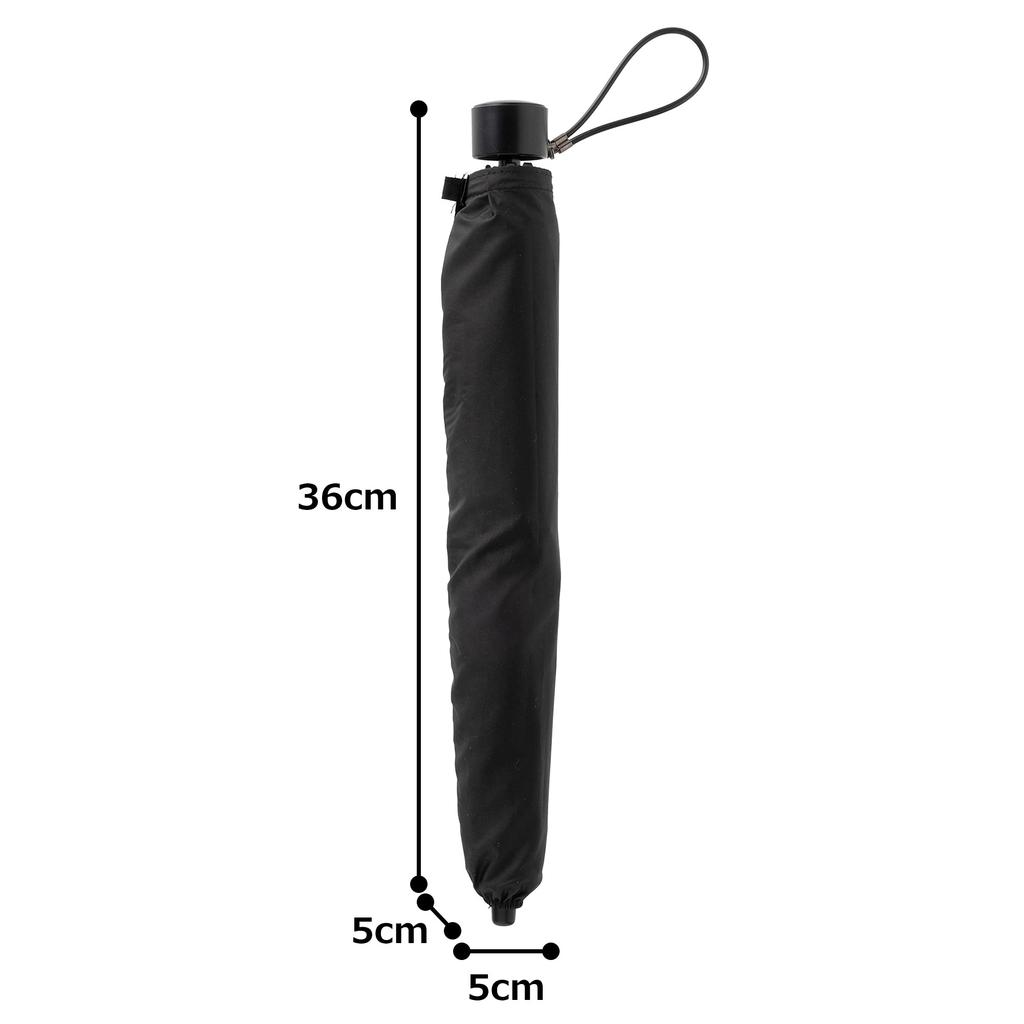 Asty folding 60cm x Teflon H1060GA (Asty) Snap-button umbrella, black, plain, 7R, men's, coated, lightweight,