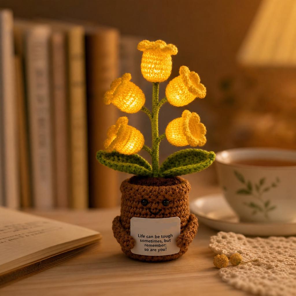 of the Night Light – Potted Plant Decoration with Encouragement Card