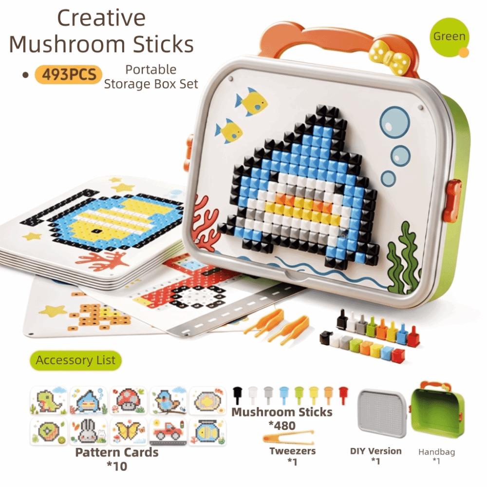 Fine Motor Mushroom Nail Puzzle Toy Concentration Training Peg Puzzle Toy 3D Puzzle Toy Children
