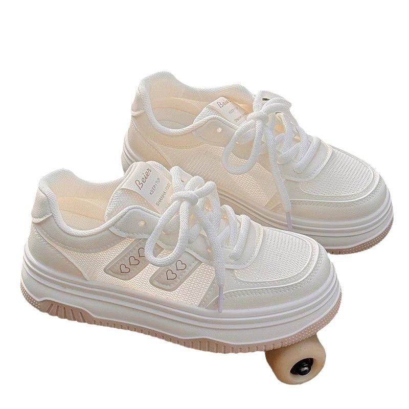 Internet Celebrity Milk Huhu Little White Shoes Women 2025 New Summer Mesh Breathable Casual Shoes Women Niche with Skirt Board Shoes
