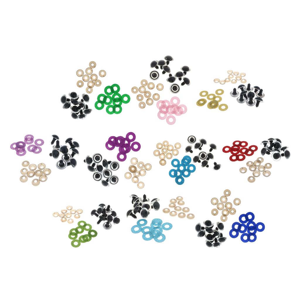 100pcs 18mm Round Safety Eyes Washer For Teddy Bear Glitter Nonwovens