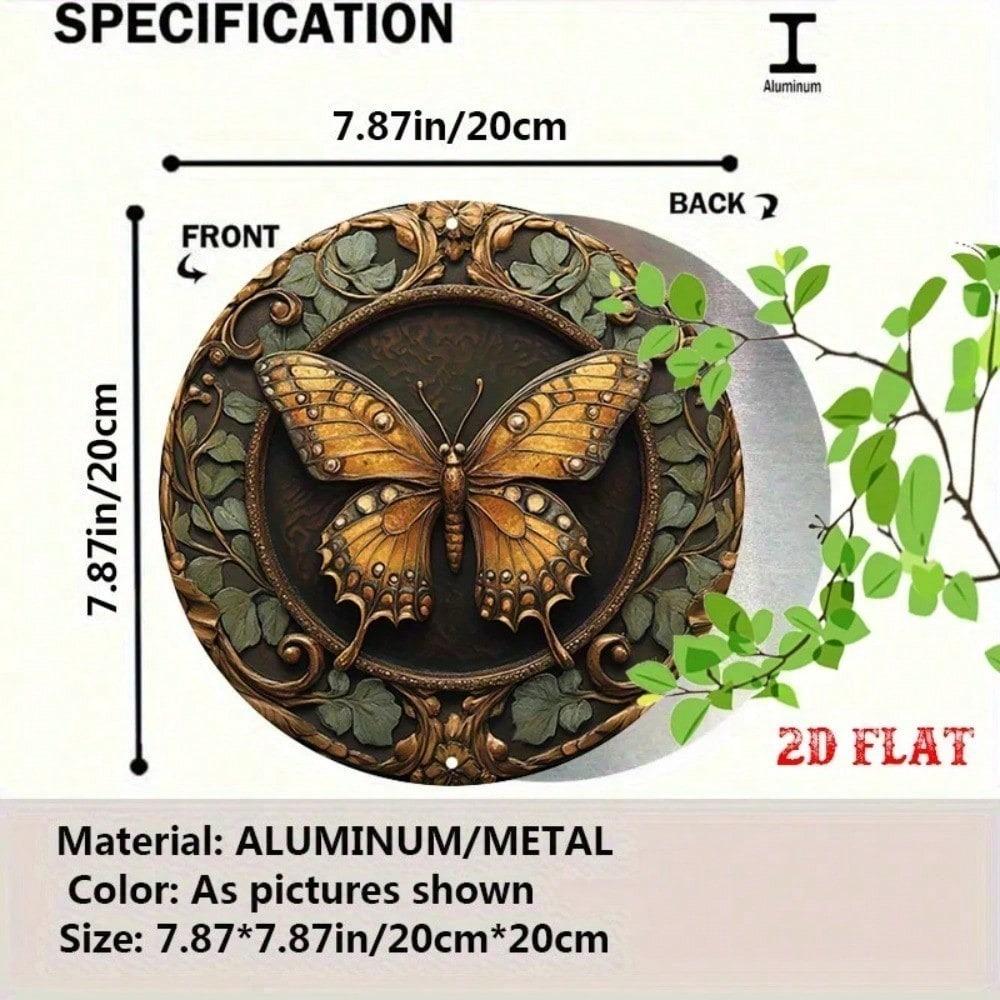 Vintage Gold 3D Butterfly Wall Sculpture, Bionic Insect Metal Decor for Home Cafe Living Room