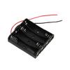 Plastic Battery Storage Case Box Holder Cells for 4x AAA Battery With Wire Leads Cable Line