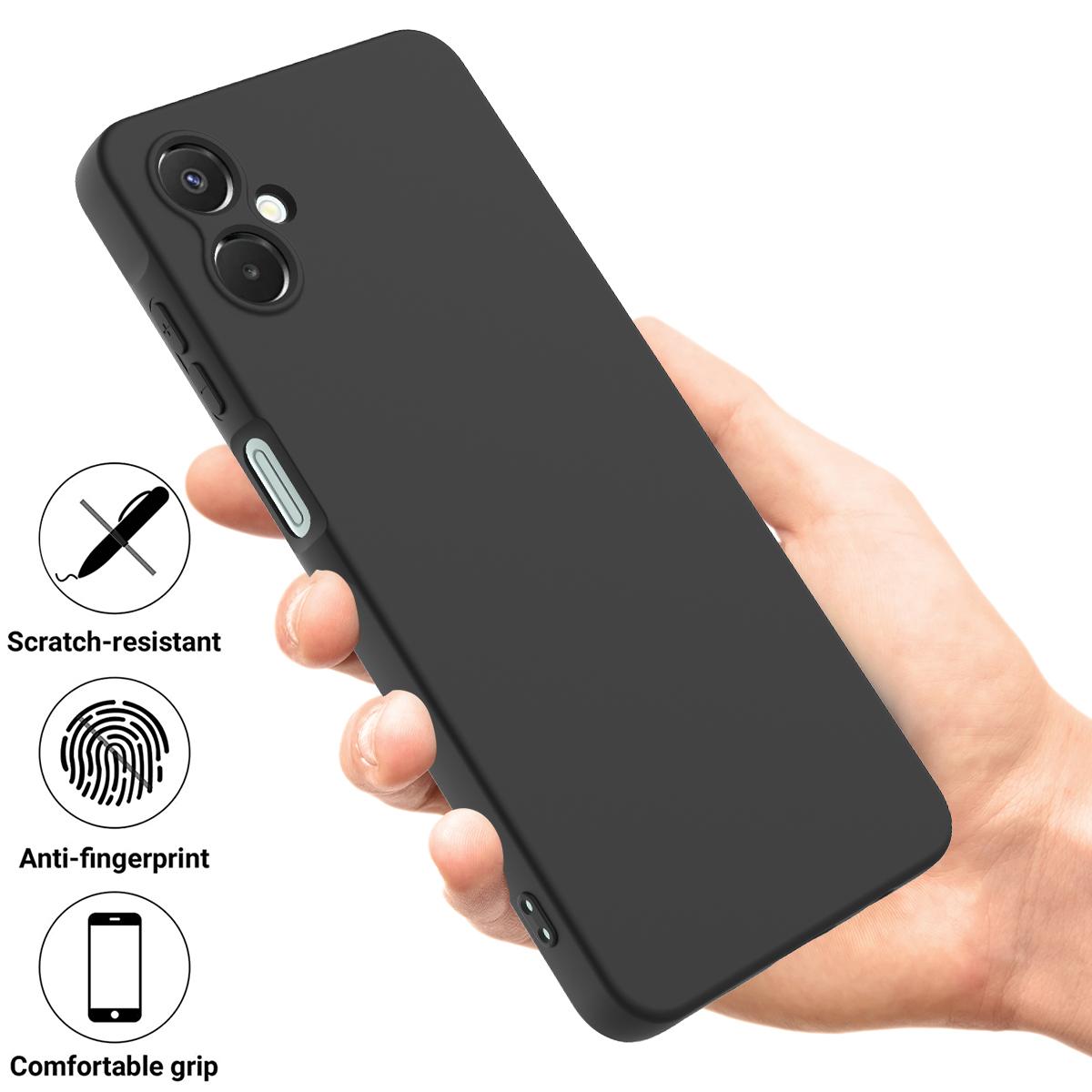 

For Samsung Galaxy A06 5G Liquid Silicone Case Phone Back Cover with Hand Strap Green