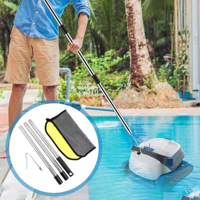 Pool Vacuum Retrieval Hook with Adjustable Telescopic Pole Stainless Steel Hook for Robotic Pool Cleaners Universal Pool Cleaner Retrieval Tool