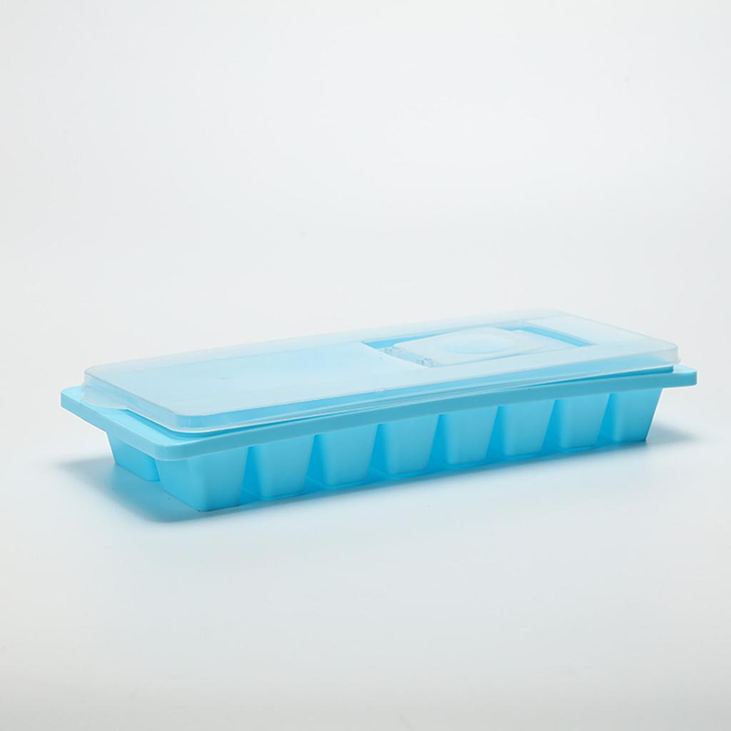 Square Ice Cube Tray with Lid Flexible Reusable Plastic Icing Cubes Iced Maker for Whiskey Cocktails Homemade