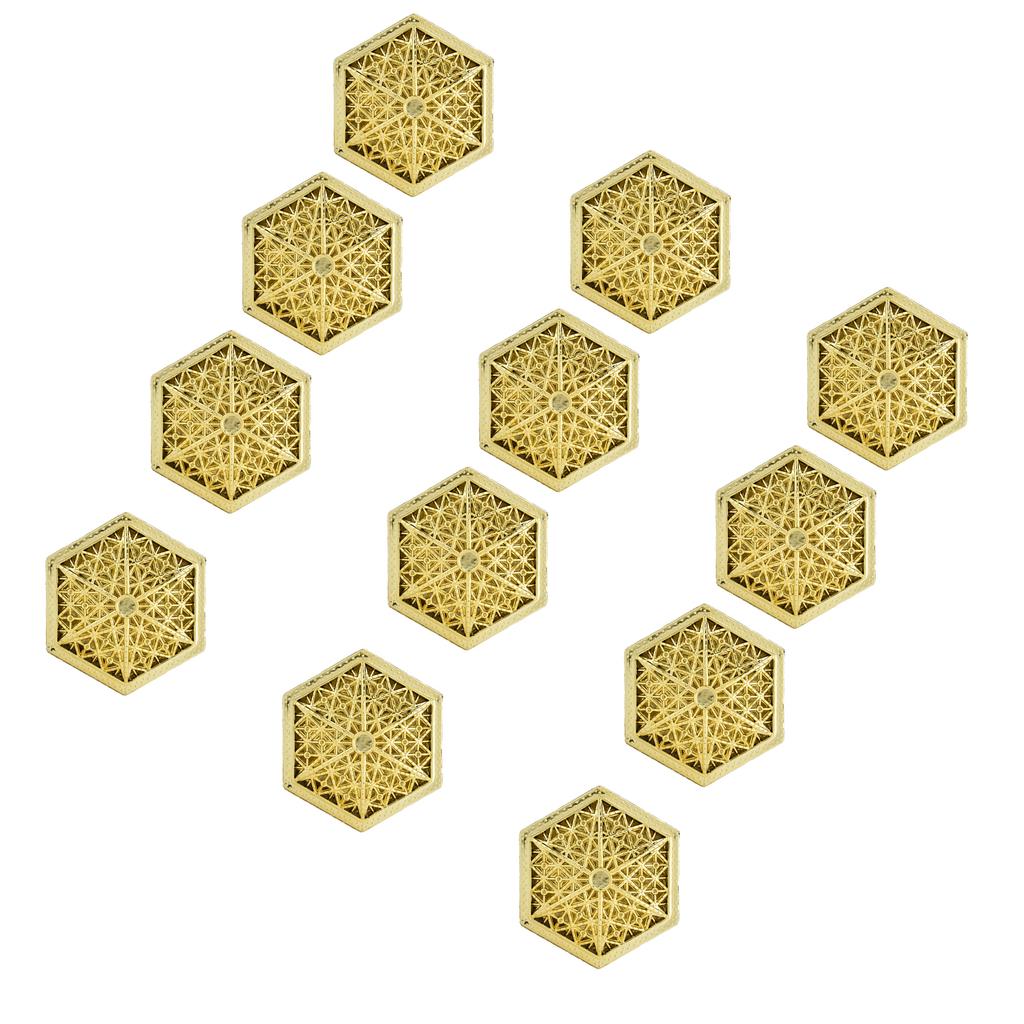 12PCS Hollow Candy Box Plastic Candy Case Container for Wedding Bridal Shower SuppliesGold Hexagonal
