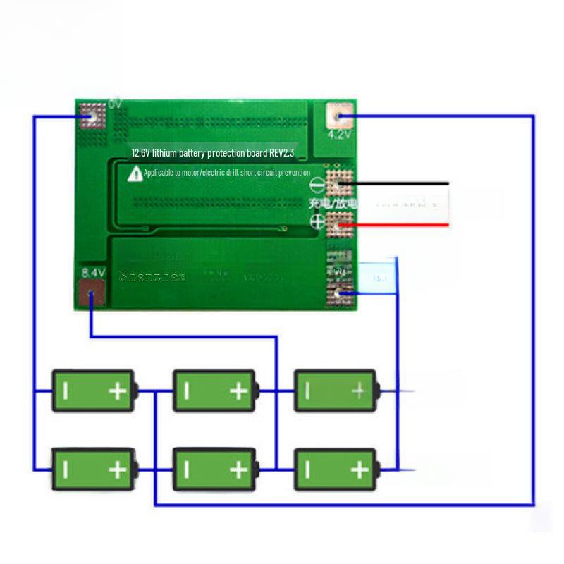 Enhanced 3-String 40A 18650 Lithium Battery Protection Board for 11.1V-12.6V Electric Drills