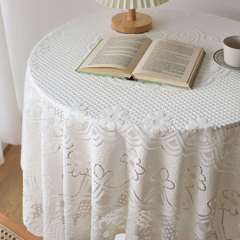 Off-White Lace Tablecloth - Round/Square, High-End Light Luxury Mat