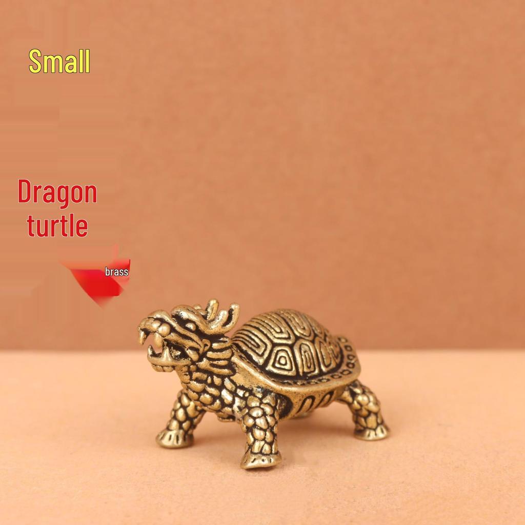 Vintage Brass Dragon Turtle Keychain Ornament: Personalized Gift for Men and Women