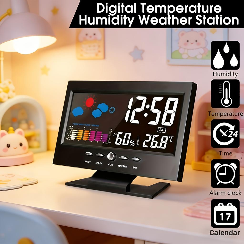 Upgraded multi-function weather clock to track time, date, week, temperature and humidity
