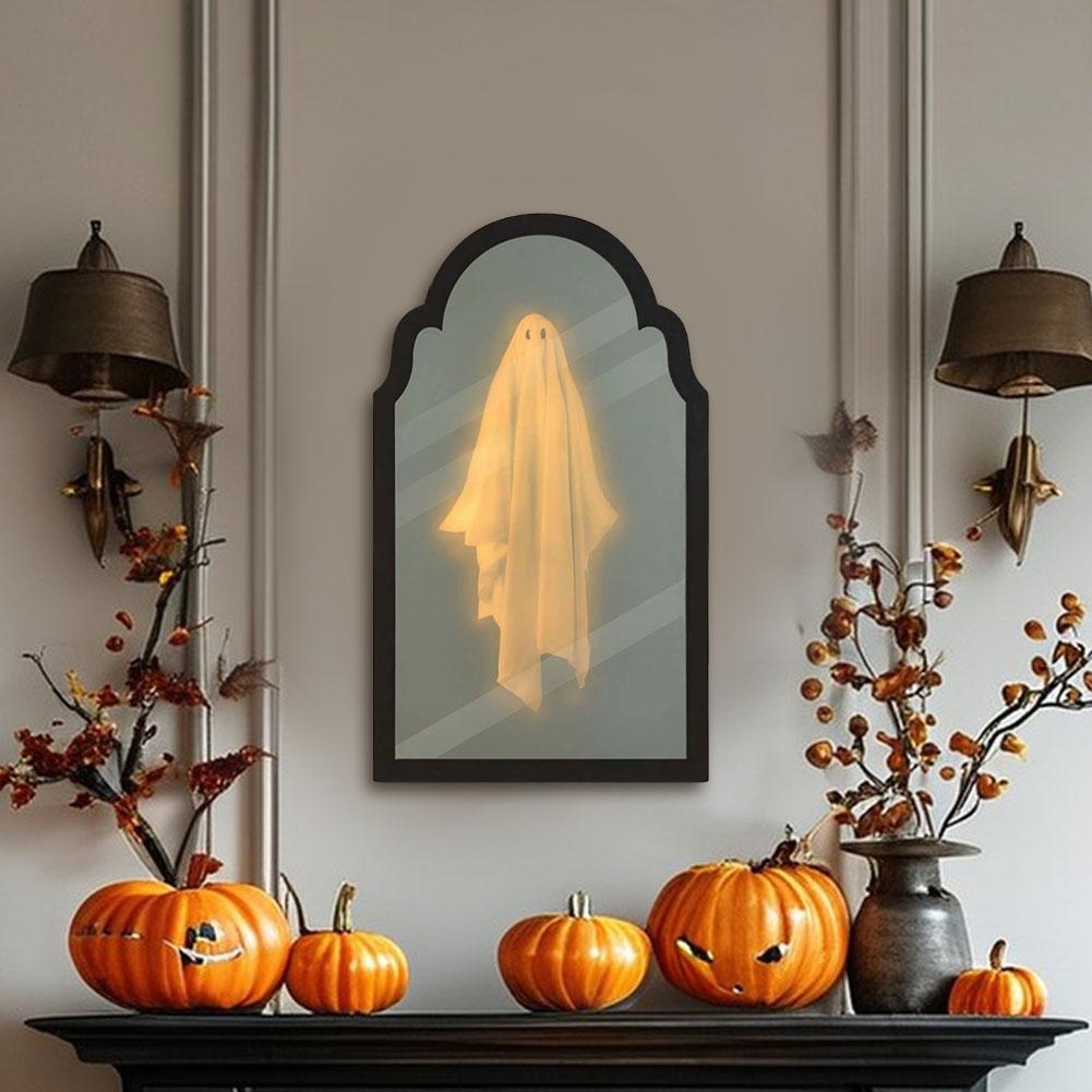 Halloween Hologram Ghost Mirror for Wall Mantle Spooky Scary Ghosts Ghost Hologram Mirror Decorations for Halloween Room Decor