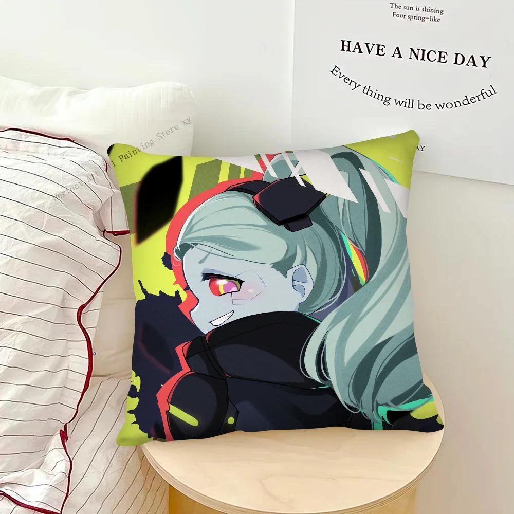 Cyberpunk Edgerunners Anime Rebecca Pillow Case Fashion Square Pillowcase Bedroom Sofa Room Ins Decoration Leisure Cushion Cover