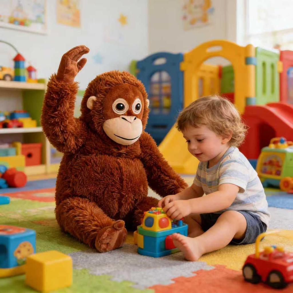 [Boxed Authentic Product] Orangutan Plush Toy, Doll, Cute, Gorilla, Monkey, Multiple Scenes, Realistic Expression, Perfect for Interior Decor and