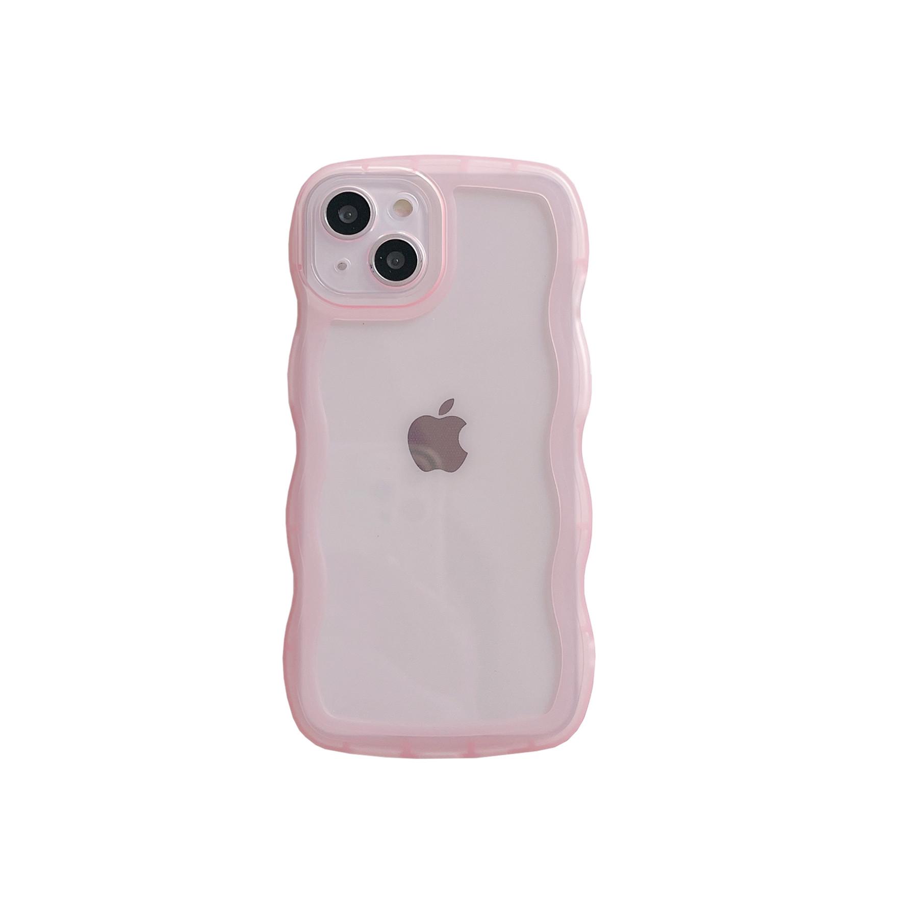 

Compatible with Apple iPhone 14 Pro/15/16 - TPU Transparent Wave Pattern Case, Fresh and Cute XS Design. iPhone 16