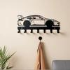 Functional Black Automotive Key Hooks Wall Mounting Easy Installation Car Key Holder Metal Metal Car Key Hooks Home Organization