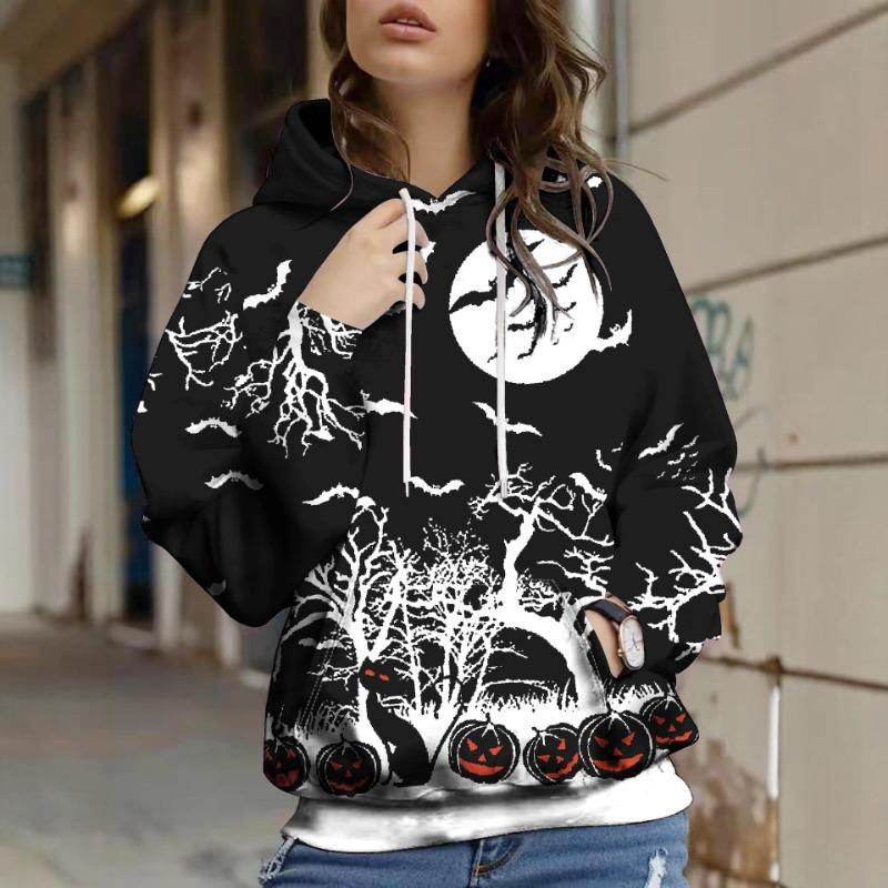 New, Autumn and Winter Halloween Christmas Eve Horror Digital Printing Hooded Sweater Sweater