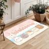 Curled Black Cat Welcome Flannel Floor Mat, Door Non-slip Foot Mat, Entrance Atmosphere Decorative Carpet