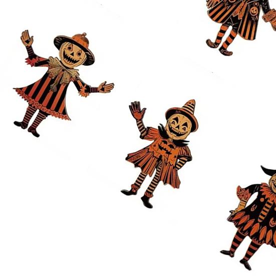 2 Pcs Halloween Vintage Bunting Banner Wooden Witch Pumpkin Scarecrow Hanging Banner Garland for Halloween Party Horror Home Wall Decor