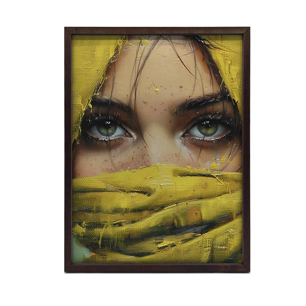 Mysterious Eyes Mysterious Eyes, 30X40 Cm, Gold Aluminum Frame, 230 Gsm Matte Paper