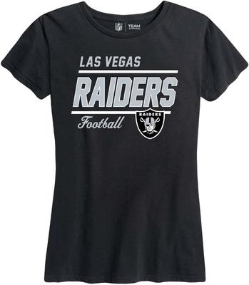 Camiseta Relajada para Mujer Gameday de la NFL de Team Fan Apparel - Cuello Acanalado Contorneado - Camiseta de Manga Corta sin Etiquetas - Mantente Fresca y Elegante, Negro, X-Grande