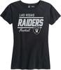 Team Fan Apparel NFL Gameday Women's Relaxed Fit T-Shirt - Rib Neck Contour - Tagless Short Sleeve Tee - Stay Cool & Stylish, Black, X-Large