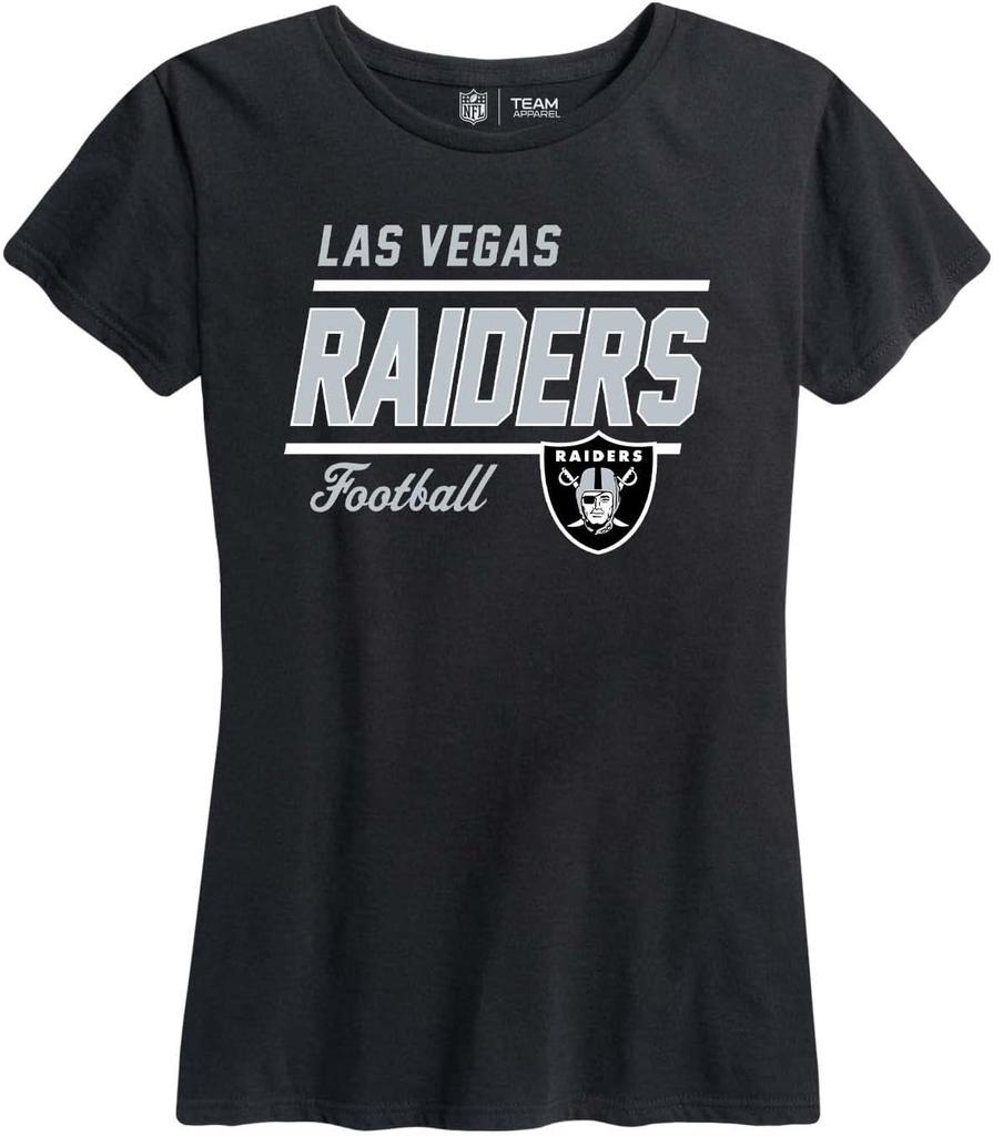 Team Fan Apparel NFL Gameday Women's Relaxed Fit T-Shirt - Rib Neck Contour - Tagless Short Sleeve Tee - Stay Cool & Stylish, Black, X-Large