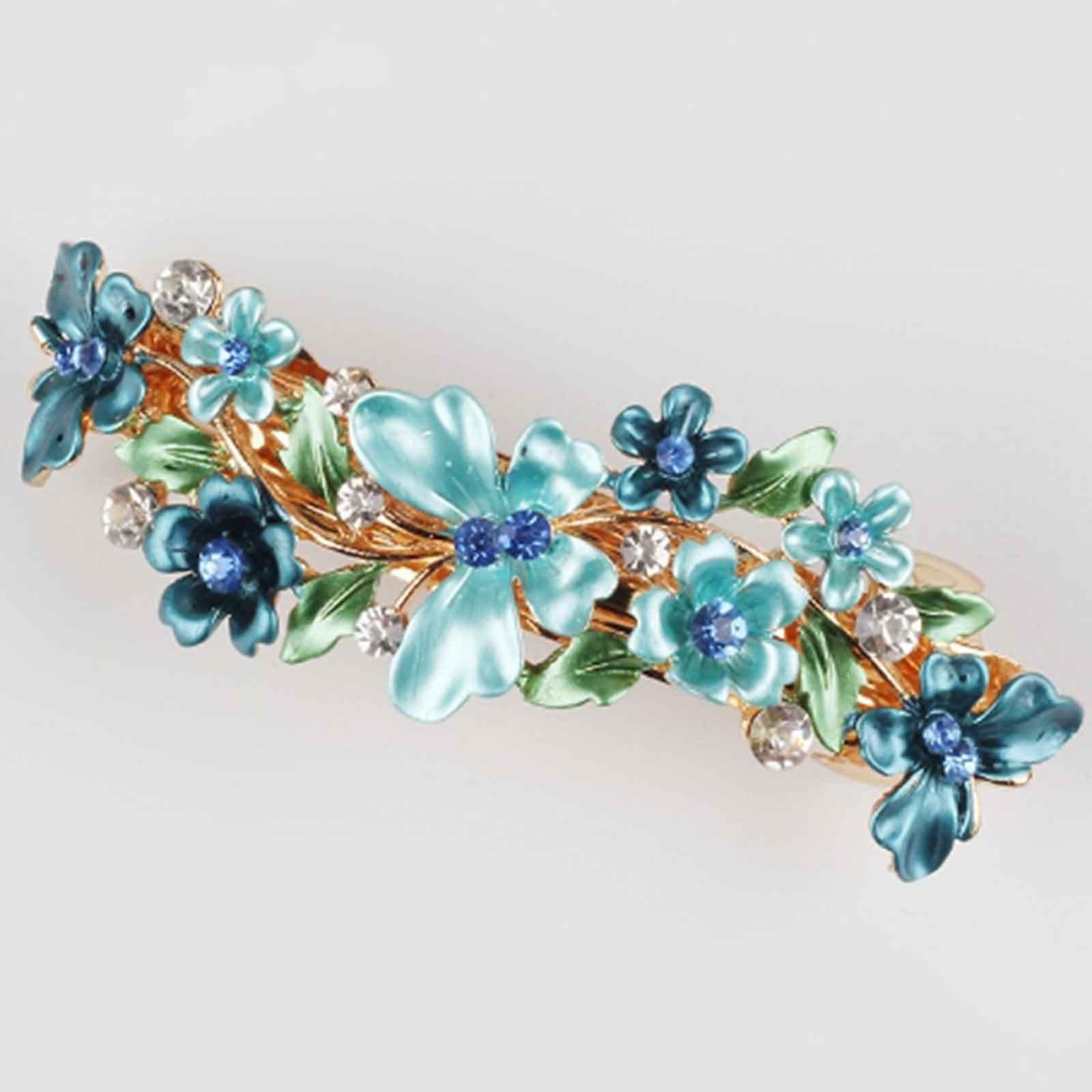 

Женская заколка для волос из сплава с бабочкой и цветком, корейская версия, взрослая шпилька, женские аксессуары с бриллиантами и пружиной One Size