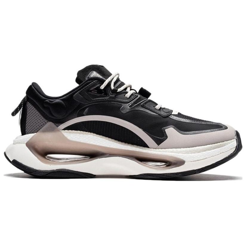 Li Ning Beyond Infinity Fabric TPU Shock Absorbing Non-Slip Wear-Resistant Lightweight Low-Top Casual Shoes Men Casual Shoes Black Gray AZGS053-2