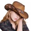 Three Dimensional Embroidery Handmade Western Cowboy Straw Fedora Hat