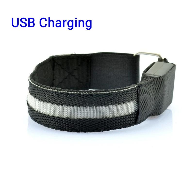 Outdoor Night Running Armband USB Rechargeable LED Light Sports Safety Belt Arm Leg Warning Wristband Cycling Bike Bicycle Light 7