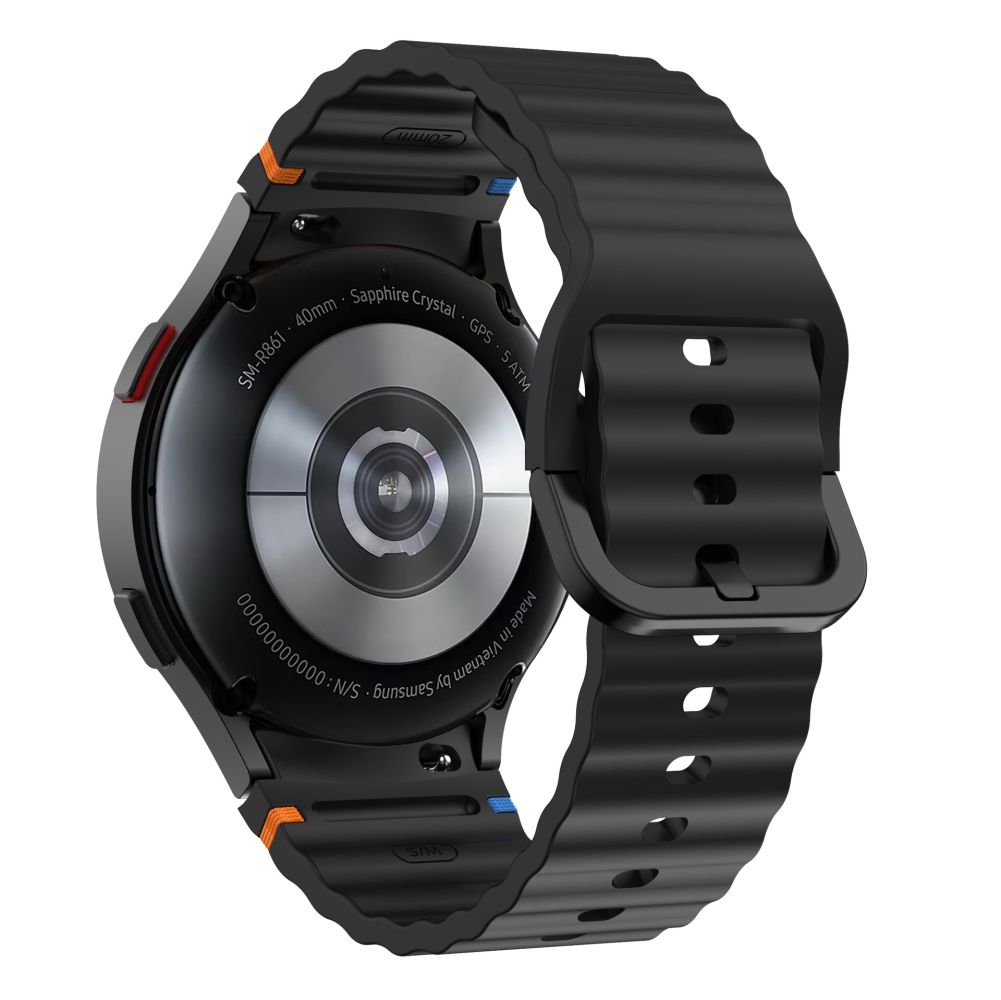 Tech-Protect Silikonové sportovní hodinky Samsung Galaxy Watch 4 / 5 / 5 Pro / 6 / 7 / Fe Black