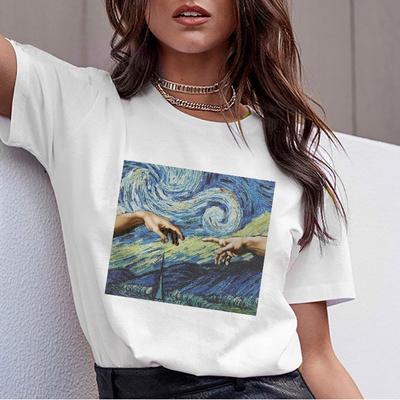 Ženy Oblečení Tričko Tričko Femme Harajuku Funny Touch Starry Night Streetwear Estetické topy
