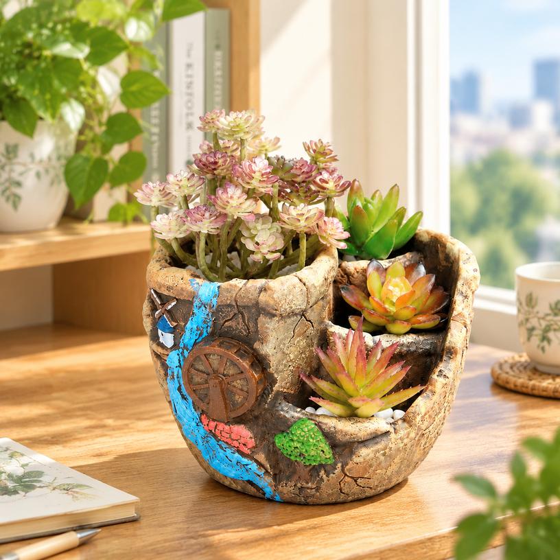 Handmade Cement Succulent Pot Creative Micro Landscape Planter