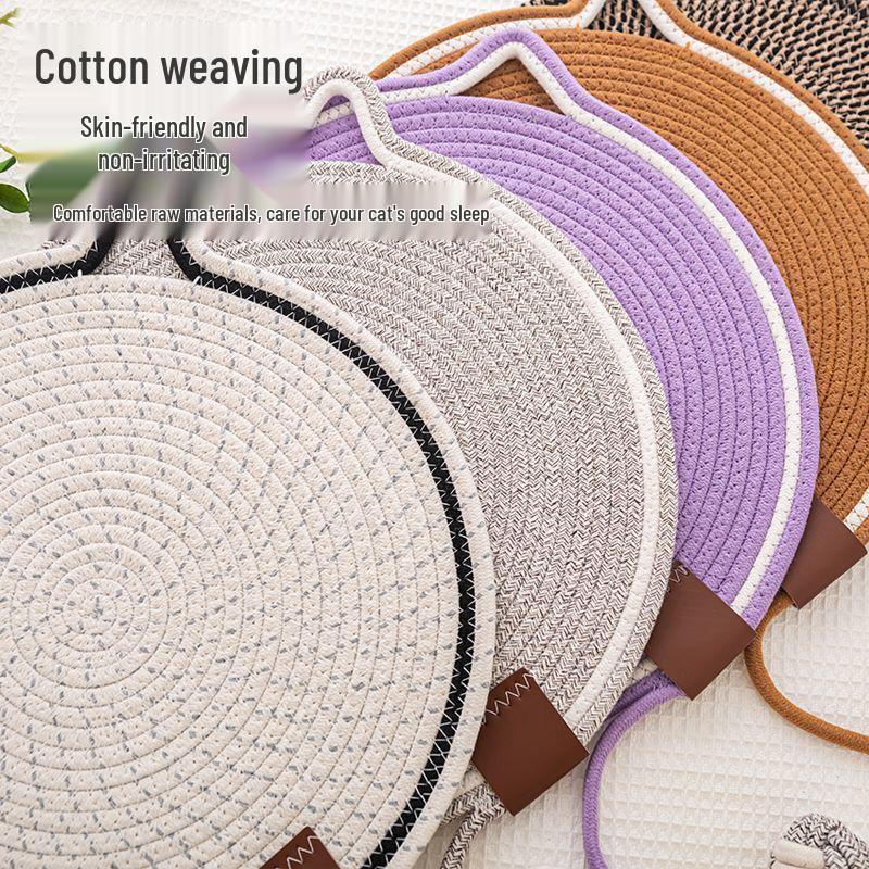 Influencer Cat Paw Woven Cotton Mat: Sleeping Pad & Scratching Post