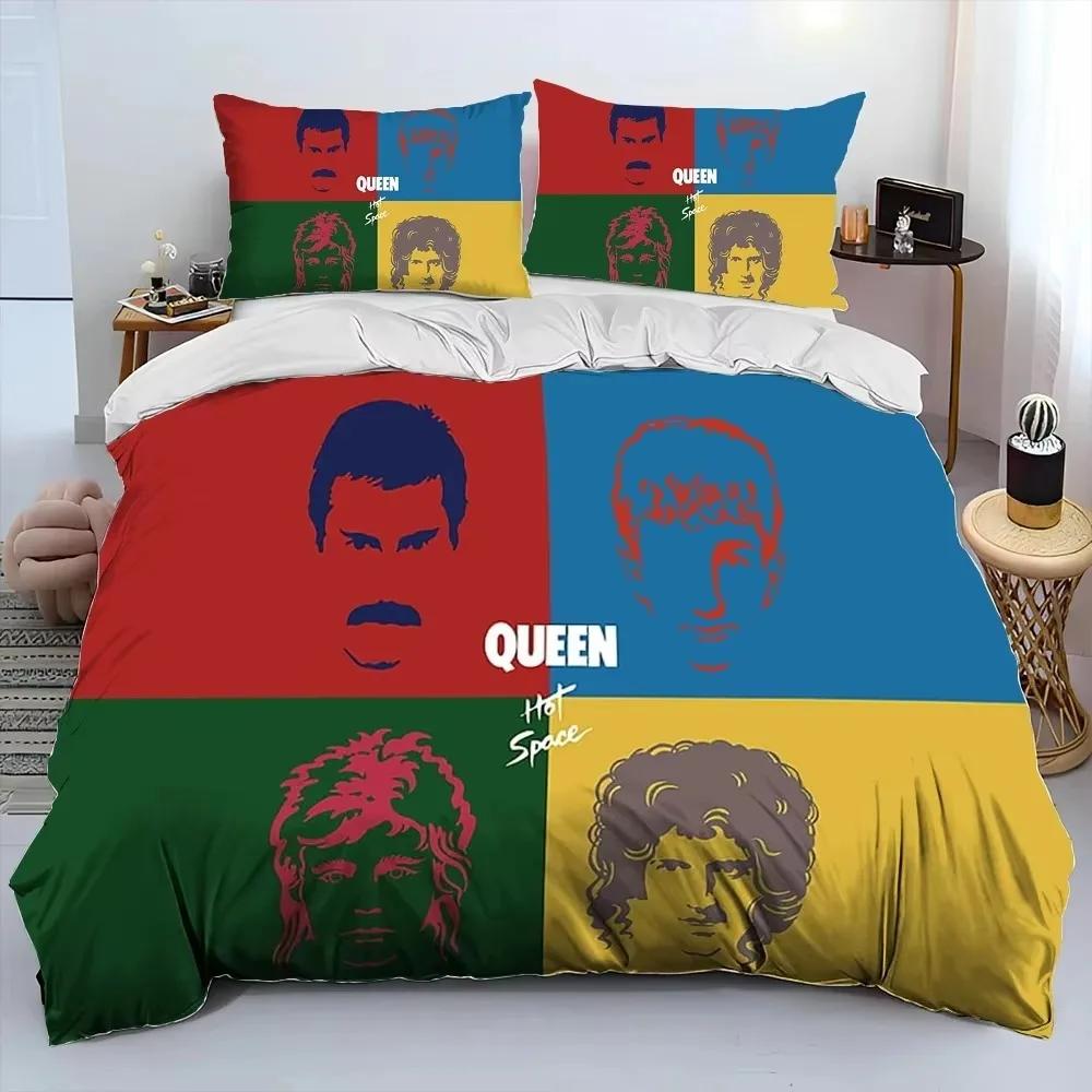 Mode Rockband Queen Sängkläder Set Utsökt Sängförsörjningsset Påslakan Sängöverkast Set Sängklädesset Lyxig Födelsedagspresent