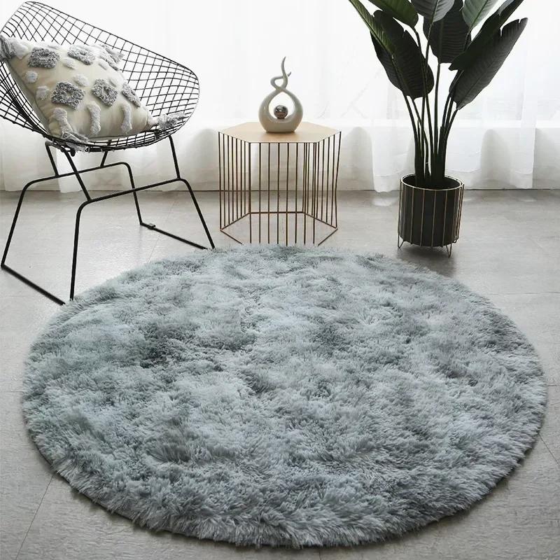 1PC Round Rug Small Fluffy Carpet for Bedroom Shaggy Circular Rug Cute Room Decoration for Bedroom Kids Room Nursery Room