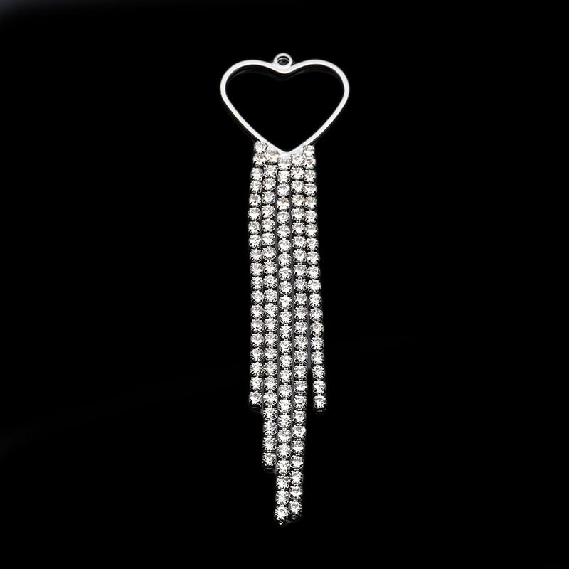 

Engood 50Pcs Heart Rhinestone Fringe Pendant Button Sewing Trim & Embellishments Craft Buckle for Earring Decoration DIY Hair