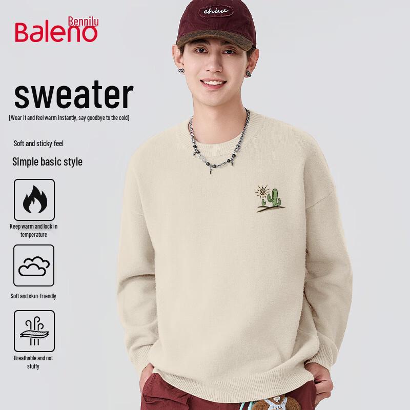 Baleno Men's Thickened Crew Neck Sweater