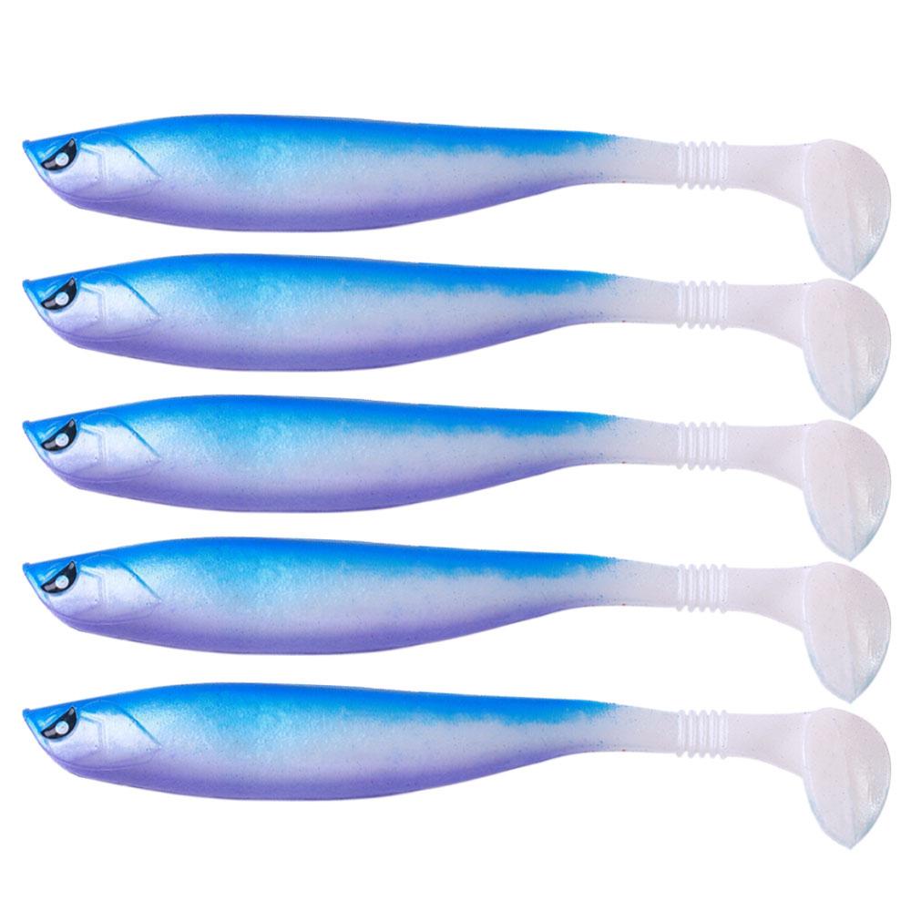 5pcs/bag Soft Lures 11CM-8.3G Fishing Lure Wobblers Double Color Aritificial T Tail Silicone Bait Swimbait Bass Pike Tackle