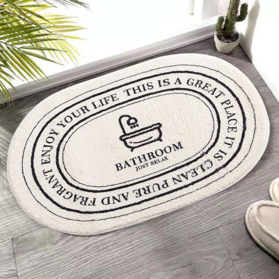 Non-slip Floor Mat Durable Quick Drying Bright Color Non-slip Floor Mat Letter Pattern Bathroom Absorbent Doorway Carpet Doorway Carpet