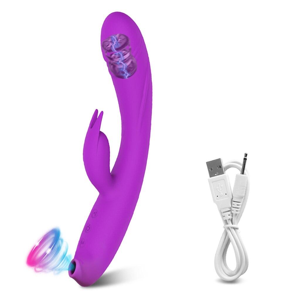 3 In 1 G Spot Rabbit Vibrator Clitoris Sucker Dildo Sucking Vibrator Women Vacuum Stimulator Sex Toys for Adults