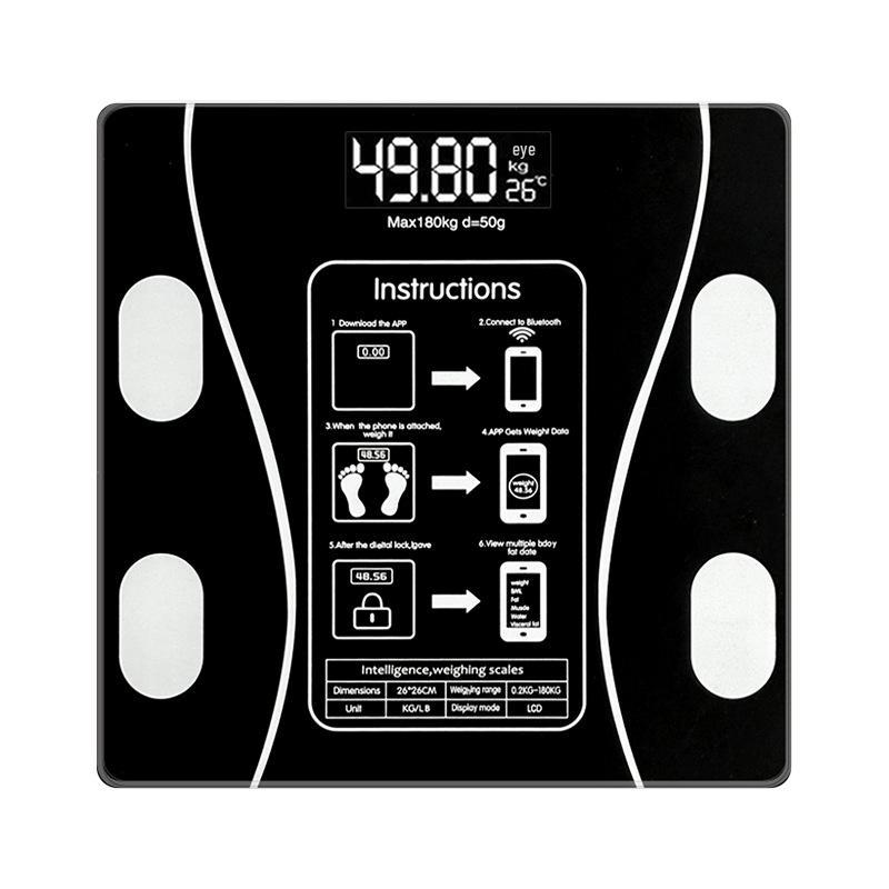 

2-уровневые умные электронные бытовые весы для тела - точные цифровые весы для похудения для взрослых Bluetooth charging model чёрный