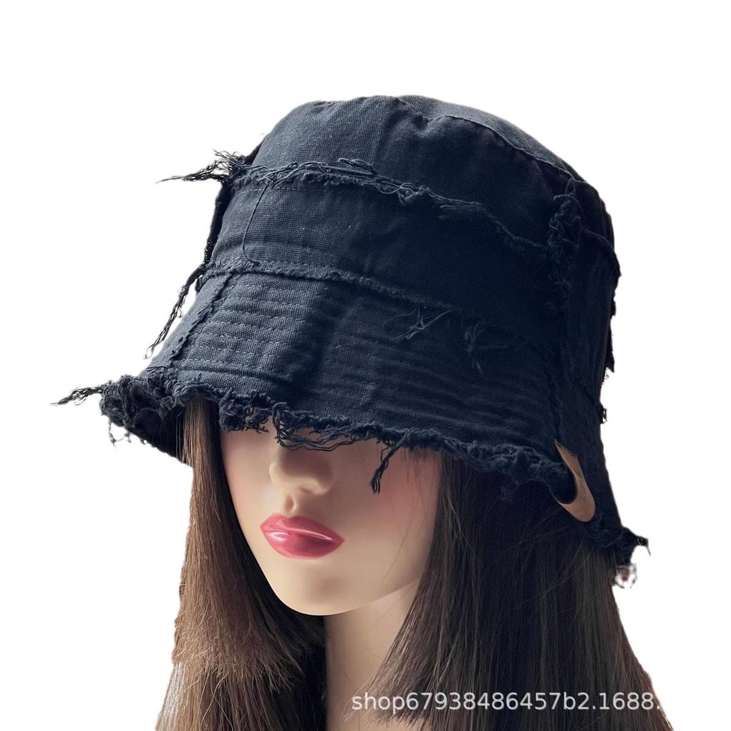Beggar Tassel Cotton Bucket Hat Double-sided Can Wear Personality Dark Cool Girl Couple Basin Hat Street Dance Travel Photo Tide