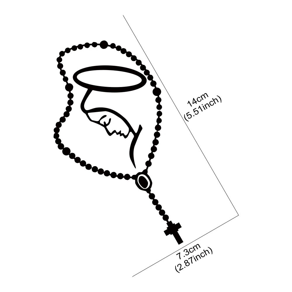 Car Sticker Creative Rosary Virgin Mary Fatima Vinyl Decal Waterproof DIY Body Window Door Car Exterior Decoration Accessories