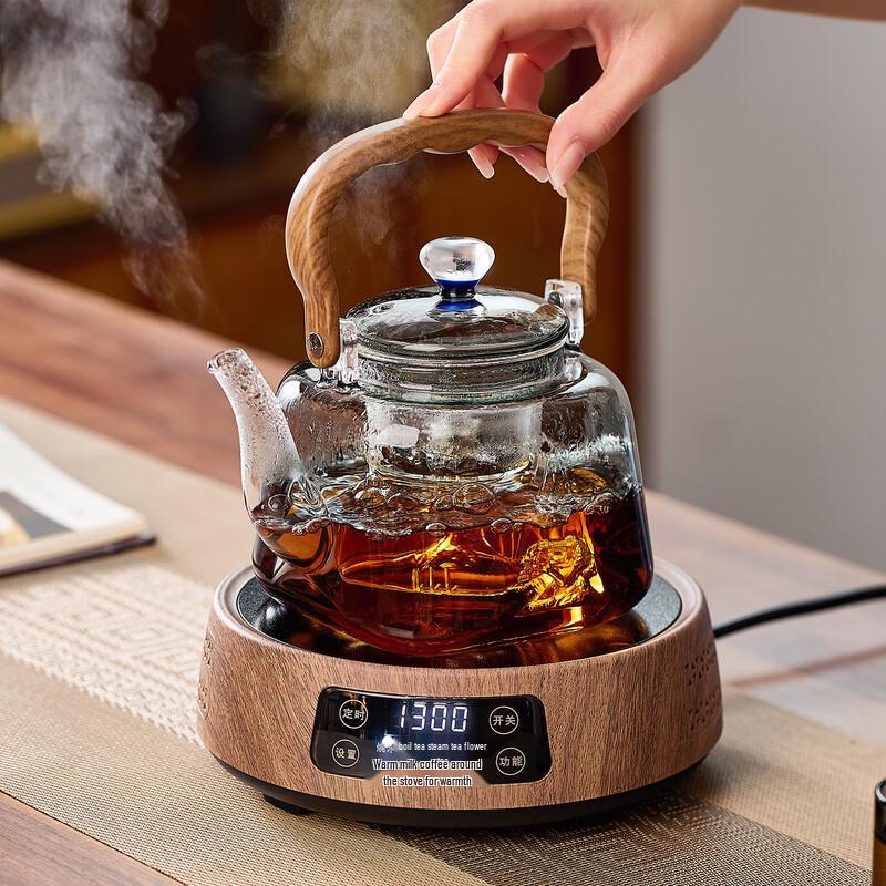 Handmade Glass Tea Pot & Electric Ceramic Stove Set