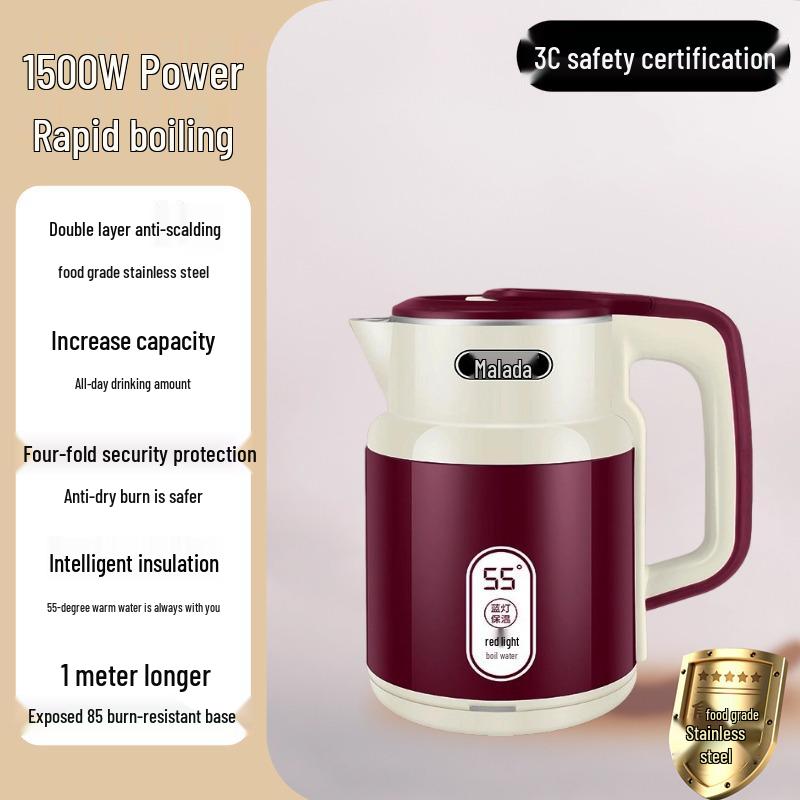 Wanlida 2025 Electric Kettle: Automatic Power-Off, Large Capacity, Insulated Boil, Household Use