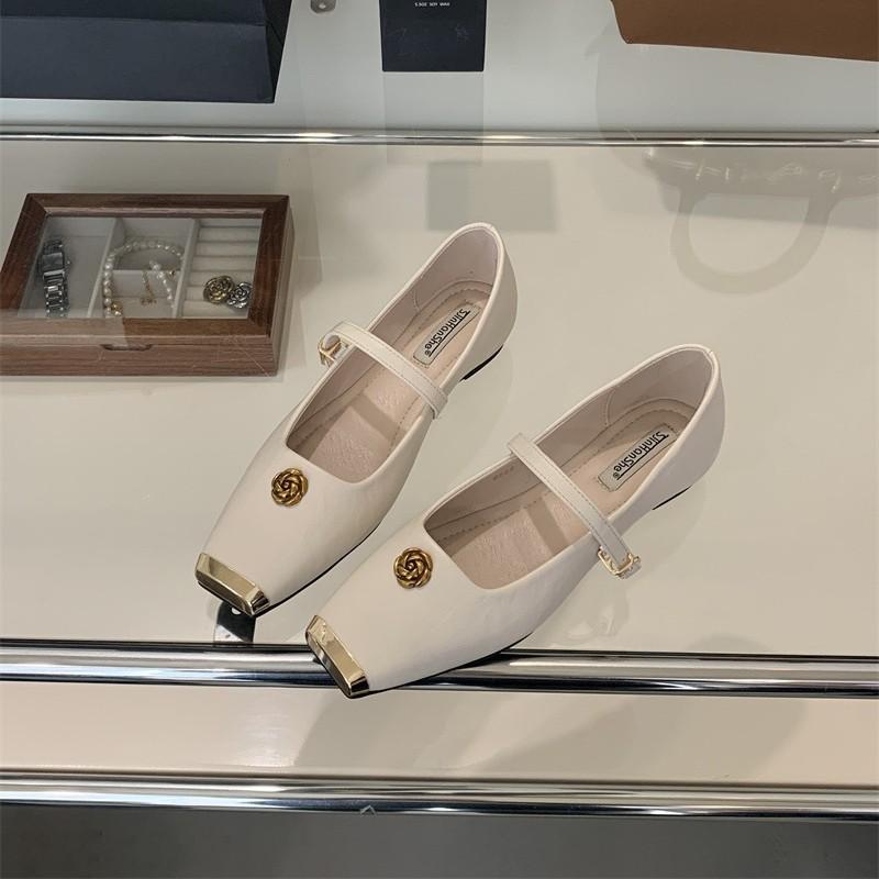 2025 Spring New Square Head Single Shoes with Temperament Retro Evening Shoes High Sense Small Fragrant Mary Jane Shoes