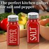 2 ks Nerezové a skleněné solničky a pepřenky, Plnitelné kuchyňské dávkovače koření pro domácnost, karavan, kempování, stolní vychytávky na BBQ