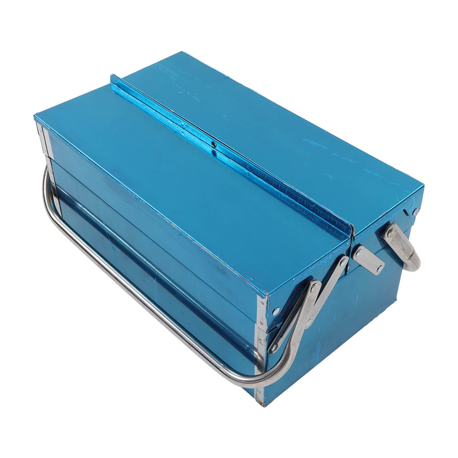 

2 Layer 3 Tray Tool Storage Box Stainless Steel Cantilever Toolbox Folding Accessory Suitcase 460 Type